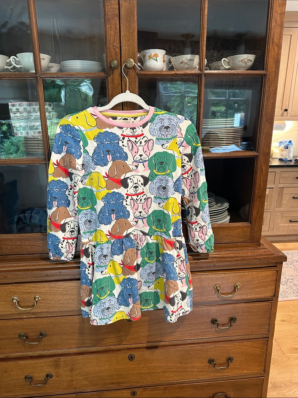 Mini Boden Puppy Dog Print Long Sleeve Sweatshirt Dress Size 11/12
